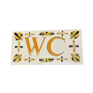 Vintage Ceramic WC Water Closet Tile Bathroom Rhodes Greece Greek Home Decor